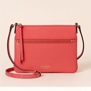 ✨ Kate Spade Coral Crossbody Bag | Pebbled Leather & Gold Hardware